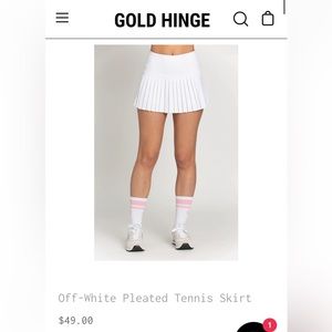 Gold Hinge Pleaded Tennis Skirt Medium